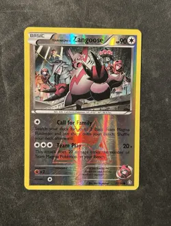 Pokemon TCG Team Magma's Zangoose Double Crisis Reverse Holo Card 22/34 - Image 1