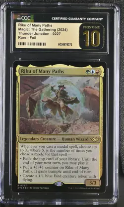 RIKU OF MANY PATHS Outlaws of Thunder Junction Foil CGC 10 Pristine MTG [Nos] - Image 1