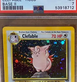 Pokemon Game Base 2 Clefable PSA 7 5/130 # 53918712 SWIRL - Image 4