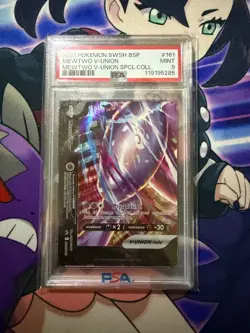 2021 Pokemon Special Collection Promo MEWTWO V-Union #161 PSA 9 - Image 1