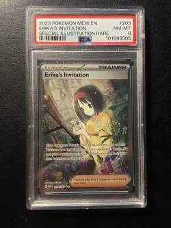 ERIKA'S INVITATION #203 PSA 8, 2023 POKEMON MEW EN-151 - Image 1