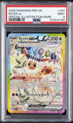 2025 POKEMON PRE EN-PRISMATIC EVOLUTIONS #167 EEVEE EX PSA 9 - Image 1