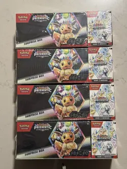 Lot Of 4 Pokemon Prismatic Evolutions Surprise Box & Booster Bundle Sealed Sams - Image 1