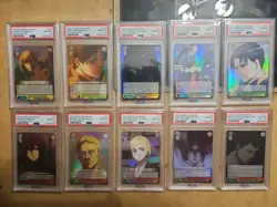 Psa 10 Weiss Schwarz Attack On Titan Final Season Full Set Of 10 Foil PR Supply - Image 1