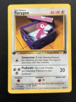 Pokemon Card Porygon 48/82 1st Edition Team Rocket Pokemon TCG - Image 1
