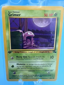 Pokemon Card Grimer Fossil 48/62 1st Edition Common WOTC Vintage NM (2) - Image 1
