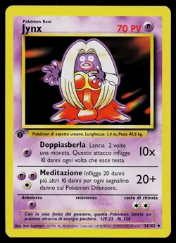 Pokemon Card - Jynx ITALIAN Base Set 31/102 Uncommon 1st Edition - Image 1