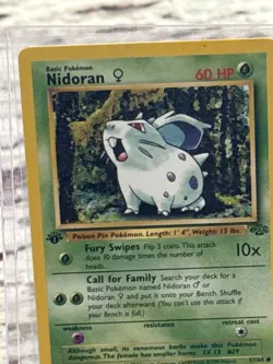 Nidoran 1st Edition Jungle 57/64 WOTC Pokemon Card NM Vintage 1999 - Image 2