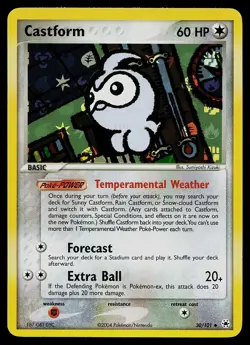 Pokemon Card - Castform Hidden Legends 30/101 Uncommon Reverse Holo - Image 1