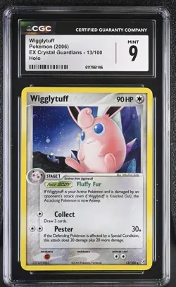 CGC 9 MINT Wigglytuff 2006 EX Crystal Guardians 13/100 Holo Pokemon Card - Image 1