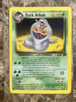 Dark Arbok Card 19/82 Non-Holo Rare, Team Rocket Series Pokemon TCG NM - Image 2