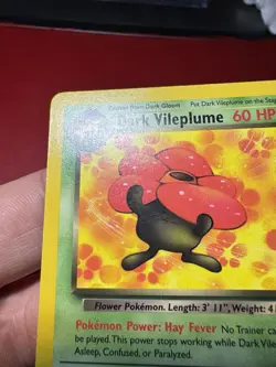 Dark Vileplume 30/82 Non Holo Rare Team Rocket Pokemon Card MP - Image 3