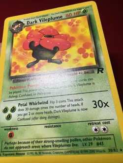 Dark Vileplume 30/82 Non Holo Rare Team Rocket Pokemon Card MP - Image 5