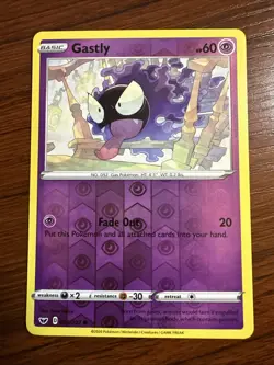 Gastly 083/202 Common Reverse Holo Card Sword & Shield Base Set Pokemon TCG NM - Image 1