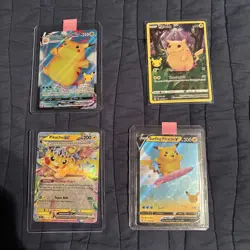 Lot of 4 Pikachu Celebrations (3/4) & Surging Sparks (1/4) Pokemon Cards TCG NM - Image 1
