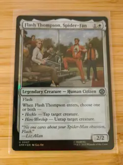 MTG Flash Thompson, Spider-Fan (FOIL) 0007 Spider-Man M/NM Free UK P&P - Image 1