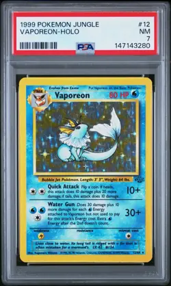 1999 Pokemon - Vaporeon Holo Rare - Jungle Set - PSA 7 (a really nice 7) - Image 1