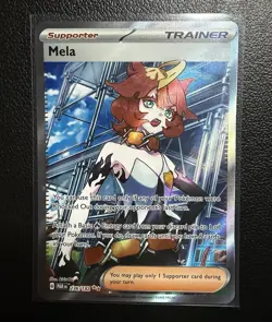 Pokemon TCG Mela Trainer Card Paradox Rift Full Art Ultra Rare 236/182 MINT - Image 1