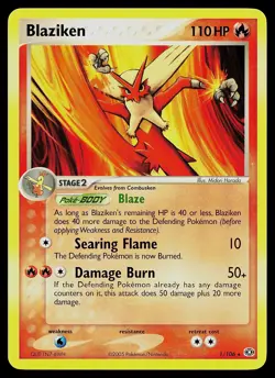 Pokemon Card - Blaziken Emerald 1/106 Rare Non-Holo - Image 1