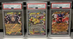 3 Pokemon Play Cards: Pikachu Ex, Magnezone Ex And Koraidon Ex PSA 10 - Image 1
