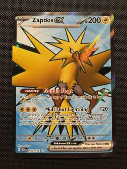 Pokemon TCG Zapdos ex 192/165 Sv: Scarlet & Violet 151 Ultra Rare Near Mint - Image 1