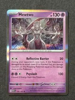 Pokemon TCG Mewtwo 150/165 Rare Holo Sv: Scarlet & Violet 151 English 130 HP - Image 1