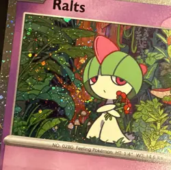 Ralts 058/132 Cosmos Holo Mega Evolution Promo Pokemon Card NM w/ PARTIAL SWIRL - Image 3