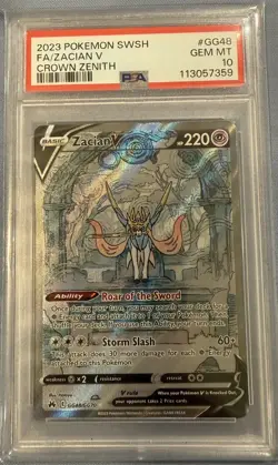Pokemon Crown Zenith GG48/GG70 Zacian V Full Art PSA 10 - Image 1