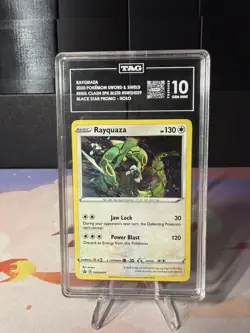 Pokemon Rayquaza SWSH029 Holo Black Star Promo Cosmos Holo TAG 10 - Image 1