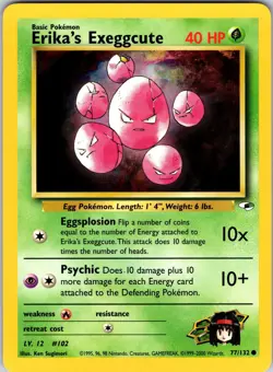 Erika's Exeggcute (77) 077/132 Gym Heroes Pokemon LP Unlimited - Image 1