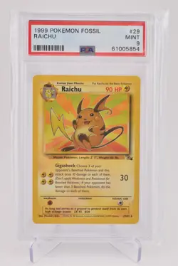 1999 Pokemon Fossil #29 Raichu PSA 9 - Image 1