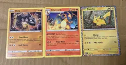Pokemon Card Lot of 3 Charizard Onix Pikachu Ungraded Excellent Condition - Image 1