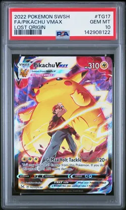 2022 POKEMON SWORD & SHIELD LOST ORIGIN #TG17 FULL ART/PIKACHU VMAX PSA 10 - Image 1