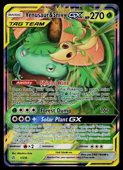 Pokemon Card - Venusaur & Snivy GX Cosmic Eclipse 1/236 Ultra Rare - Image 1