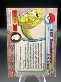 2000 Sandshrew Chrome #27 Pokemon Topps Series 1 T.V. - Image 2