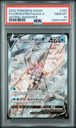 PSA 10 Gem Mint - Origin Forme Palkia V 167/189 -Astral Radiance Alt Art Pokemon - Image 1