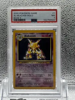 Pokemon PSA 7 Base II Alakazam Holo Rare - Image 1
