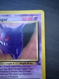 Vintage Gengar 20/62 Fossil Pokemon Card TCG Non-Holo Rare 1999 - Image 3
