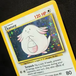 Chansey 03/102 Holo Rare Base Set Unlimited Vintage 1999 Pokemon TCG LP - Image 2