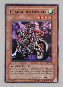 Yugioh - Chaosrider Gustaph IOC-018 Unlimited Edition Super Rare Holo - Image 1