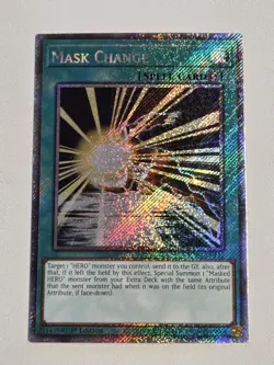 Mask Change (PSR) RA04-EN142 Platinum Secret Rare Yugioh 1st Edition NM - Image 1