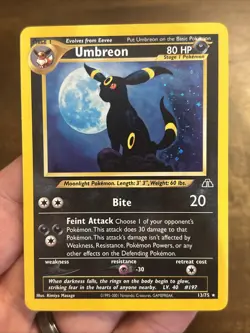 Pokemon Umbreon Neo Discovery Holo Card 13/75 Unlimited Rare vintage Foil WOTC - Image 1