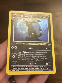 Pokemon Umbreon Neo Discovery Holo Card 13/75 Unlimited Rare vintage Foil WOTC - Image 2