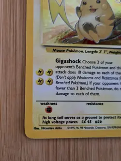 Pokemon Raichu 14/62 HOLO Fossil Unlimited Card WoTC LP - Image 5
