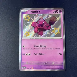 Pokemon TCG Tinkatink S&V Paldean Fates 165/091 Shiny Holo Rare Card NM - Image 1