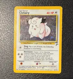 Pokemon Clefairy 6/130 Base Set 2 Holo Rare Card HP - Image 1
