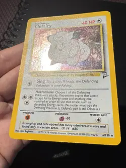 Pokemon Clefairy 6/130 Base Set 2 Holo Rare Card HP - Image 5