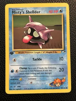 Misty's Shellder 1st Edition 089/132 Gym Heroes Common English Pokemon Card - Image 1