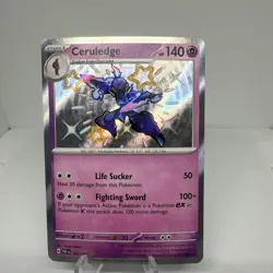 Pokemon Ceruledge TCG 162/091 Paldean Fates Shiny Holo Rare Card NM-MT Condition - Image 1