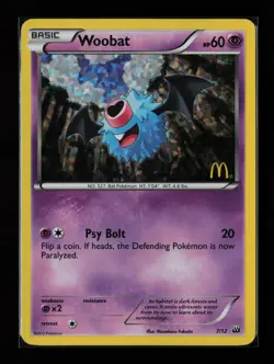 Woobat 7/12 Holo McDonald's Promos 2012 Pokemon Card - Image 1